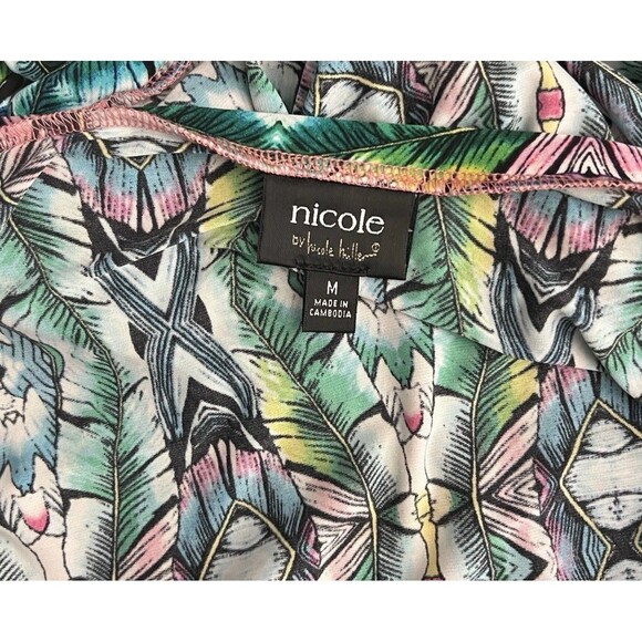 Nicole by Nicole Miller Women’s Multicolor Floral Cold Shoulder Sheath Dress M - Picture 6 of 7